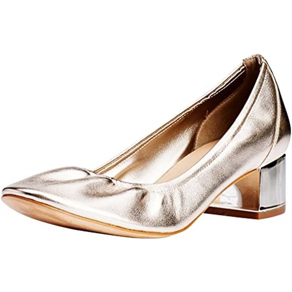 ALDO Ballet-style Block Heel Kerari Pump in Metallic Silver, size 7 - Picture 2 of 12